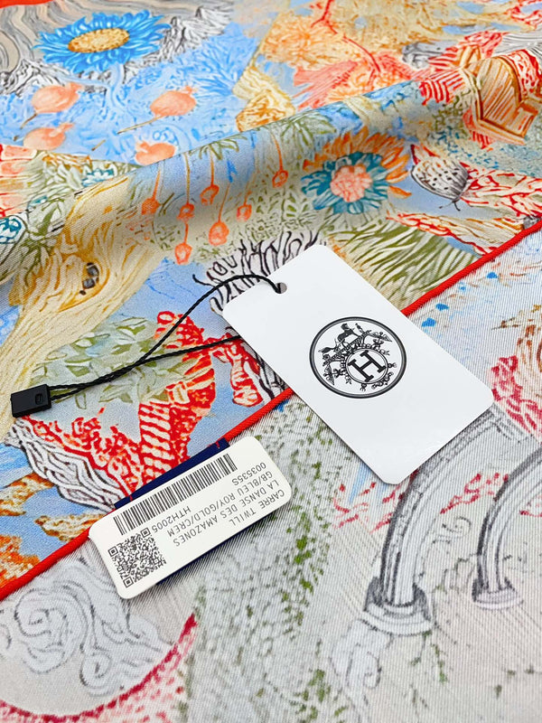 Eleftheria Scarf 90 CM In Colorful Silk Twill 193835