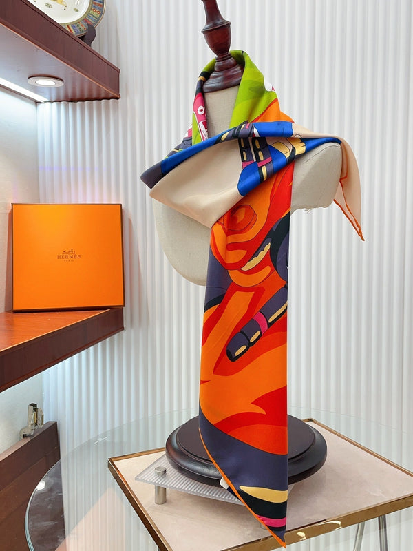 Horse Reality Scarf 90 CM In Colorful Silk Twill 279120