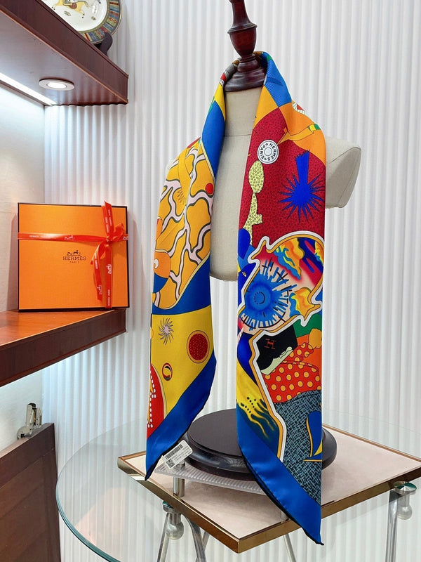 Ca Decoiffe ! Scarf 90 CM In Colorful Silk 206461
