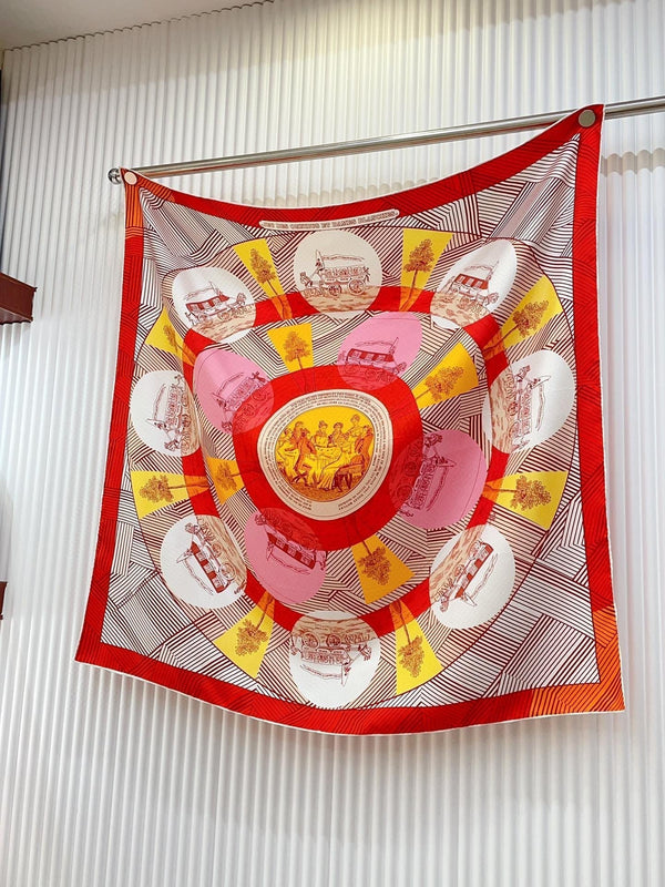 Jeu Des Omnibus Remix Scarf 90 CM In Colorful Silk Twill 211110