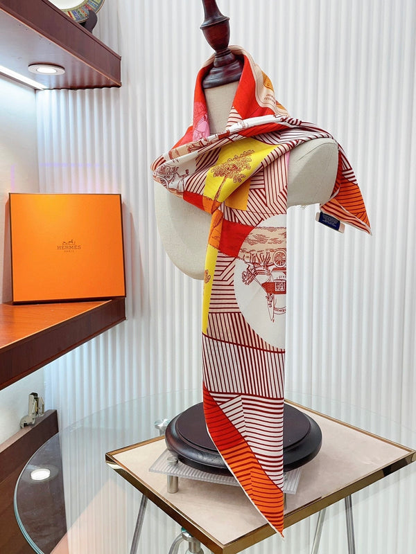 Jeu Des Omnibus Remix Scarf 90 CM In Colorful Silk Twill 211110