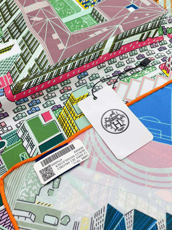 Pantin City scarf 90 CM In Colorful Silk Twill 211113
