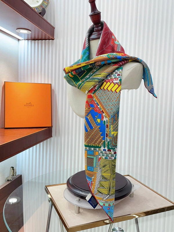 Pantin City scarf 90 CM In Colorful Silk Twill 211114