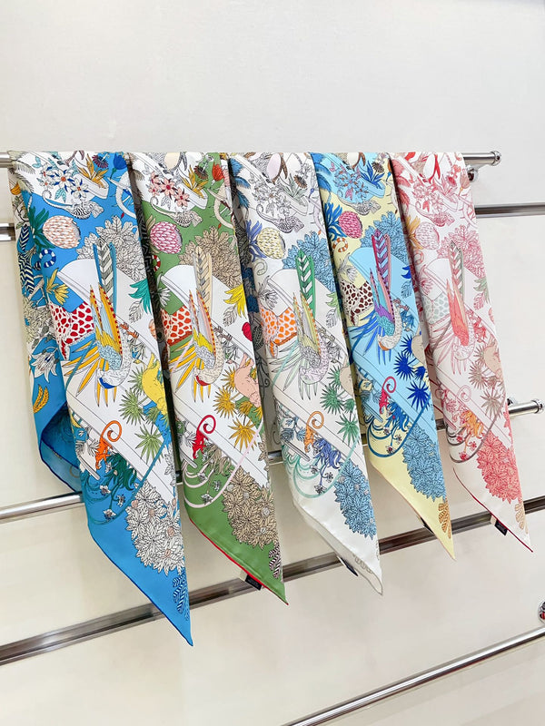 Precious Paradise Scarf 90 CM In Colorful Silk Twill 234593
