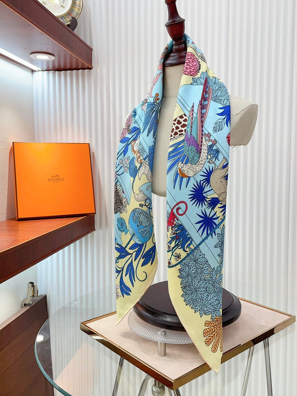 Precious Paradise Scarf 90 CM In Colorful Silk Twill 234593