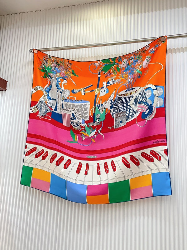 En Studio Scarf 90 CM In Colorful Silk Twill 235408