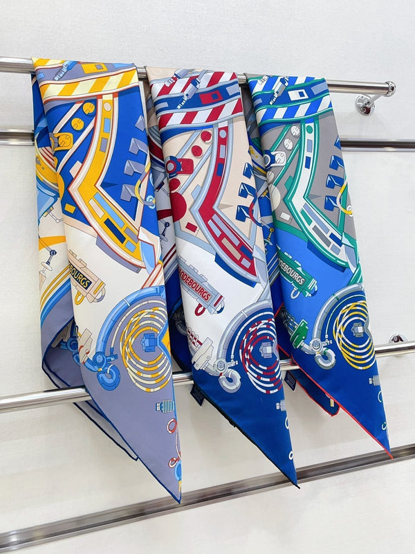 Neo Brandebourgs Scarf 90 CM In Colorful Silk Twill 257435