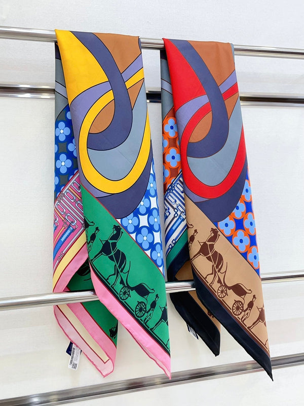 Scarf 90 CM In Colorful Silk Twill 258476