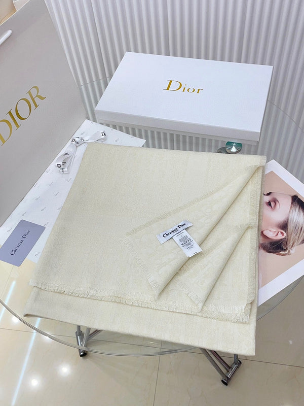 SQUARE SCARF 140 CM IN WHITE WOOL AND SILK 408660