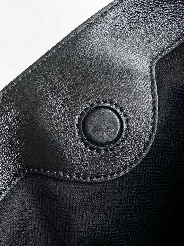 Loewe Draped Leather Tote Bag Black Lambskin