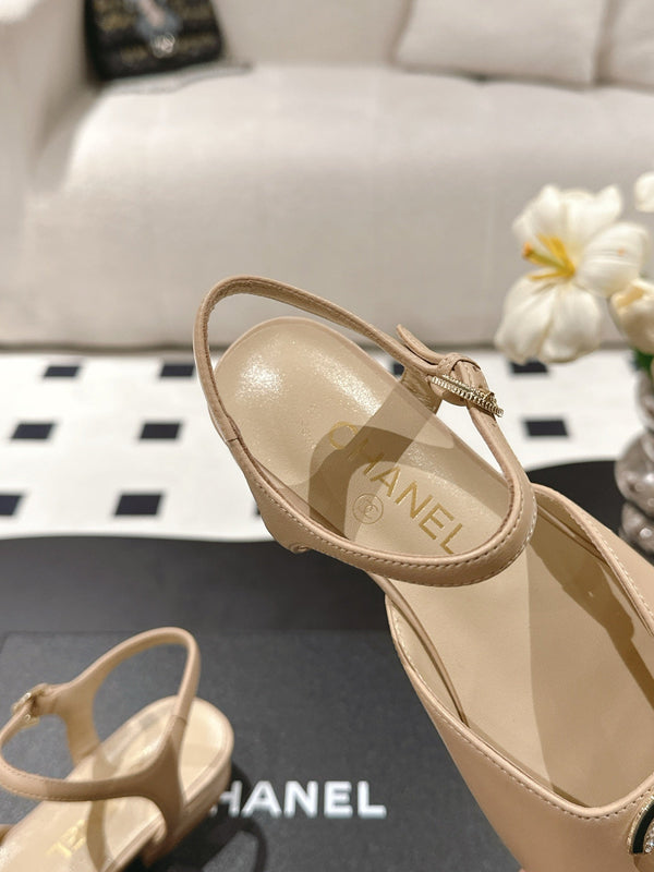 cc 25p mary jane beige lambskin black pattern 237516