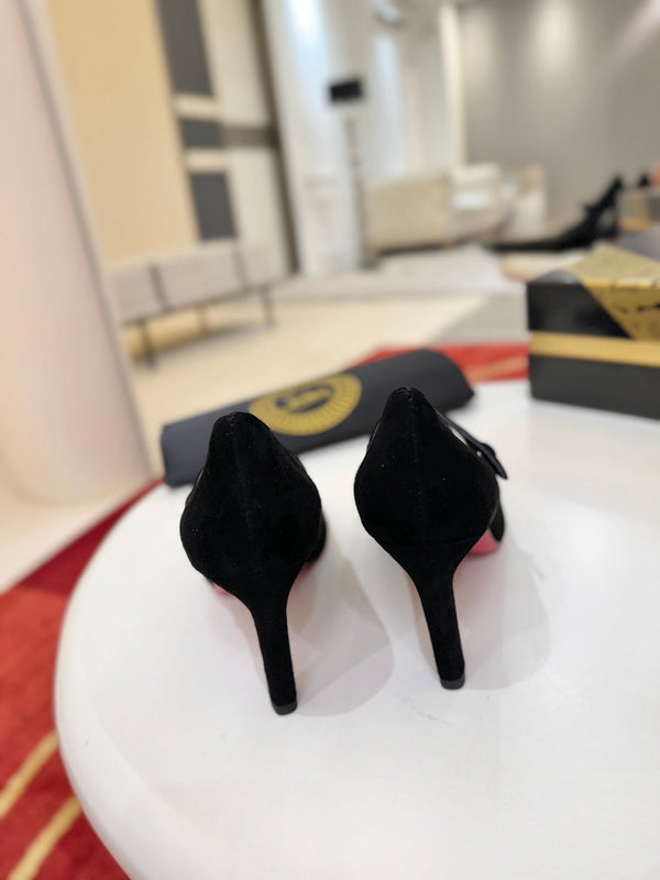 CL Pump 8.5cm Black Suede 825371