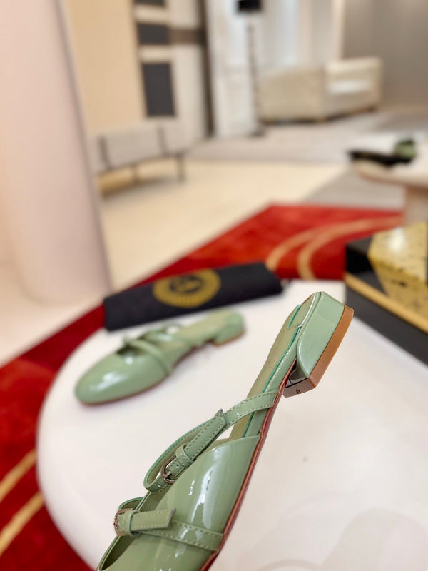 CL Jane Nina Mules Green Patent Leather 825193