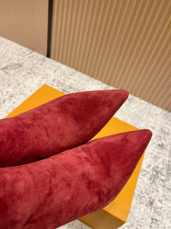 LV Legacy Ankle Boot 80mm Red Suede 480588