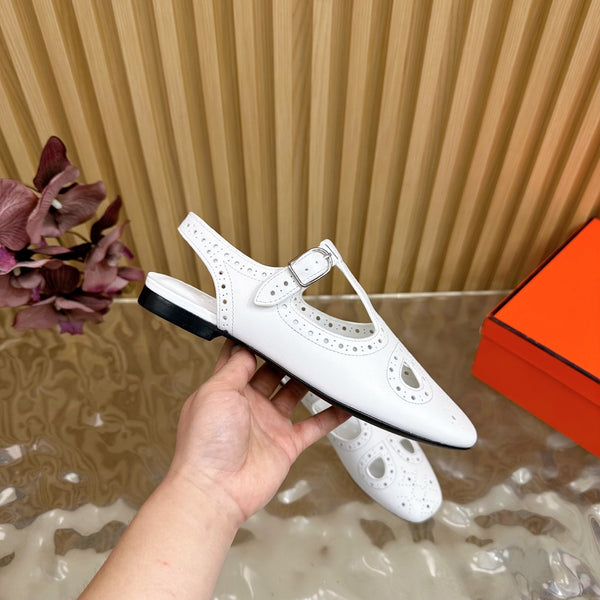 HM 25 Kim Slingback White Lambskin 352957