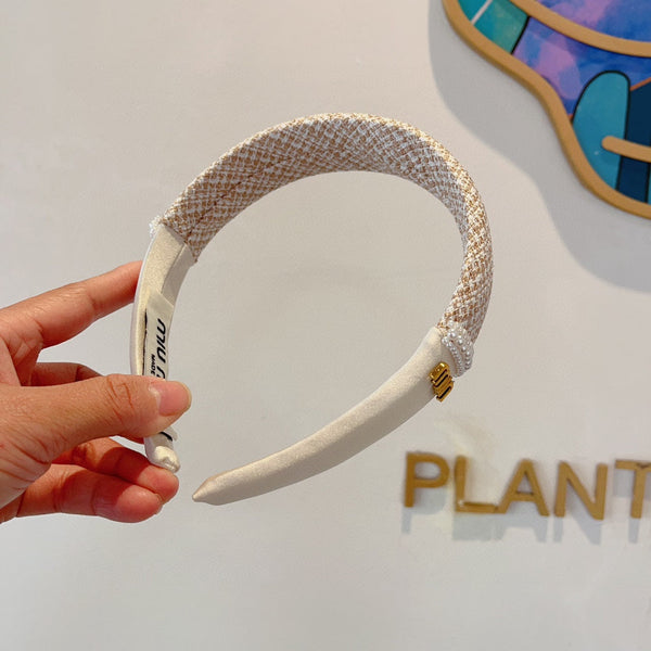 HEADBAND IN WHITE TWEED AND SILK 262050