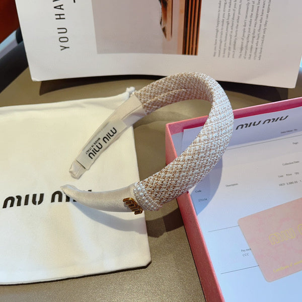 HEADBAND IN WHITE TWEED AND SILK 262050