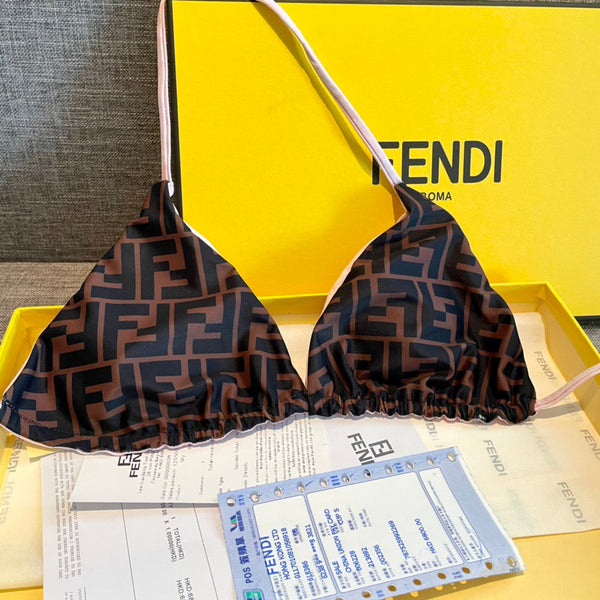 Fendi Swimsuits Pink Beige Cotton 180523