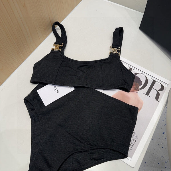 Celine Swimsuits Black Cotton 180529