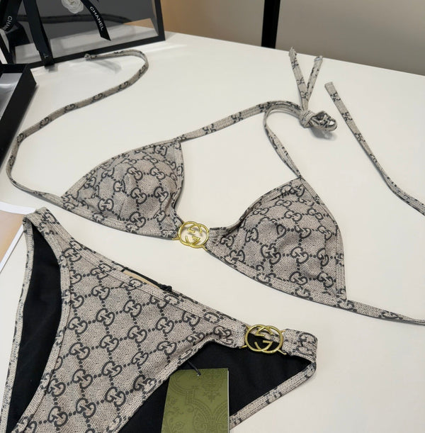 Gucci 26s Swimsuit Grey Cotton 185813