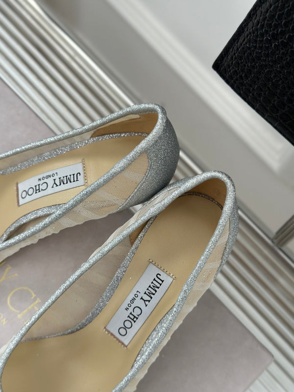 Jimmy Choo 2025 Love Pump White Mesh Leather