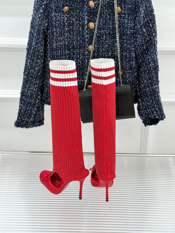 CL 26s Cassia Annmac Pumps 10cm Red Mesh Satin 991528