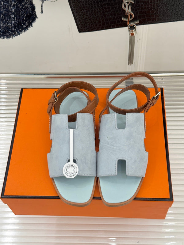 HM Maya Sandal Grey-Blue Suede Leather 642796