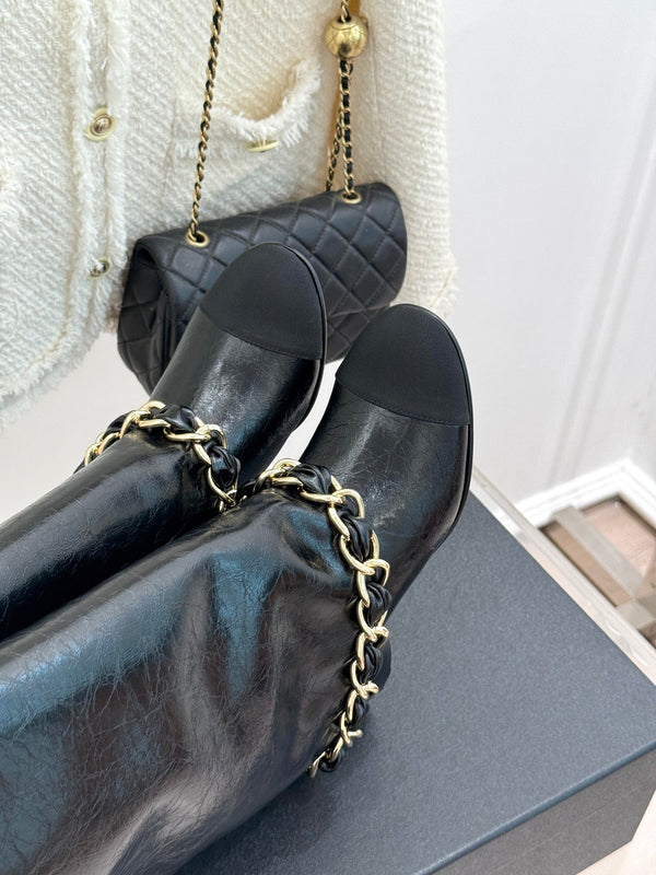 CC 26K Trousers Boot Black Crumpled Leather 904746