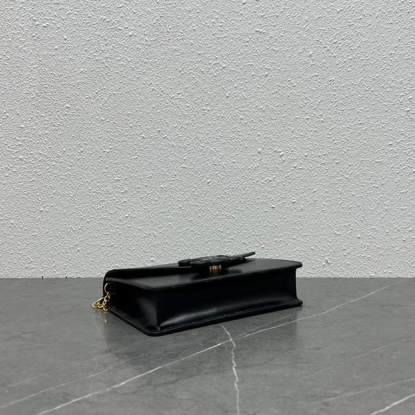 Celine WOC Triomphe Black Cowhide