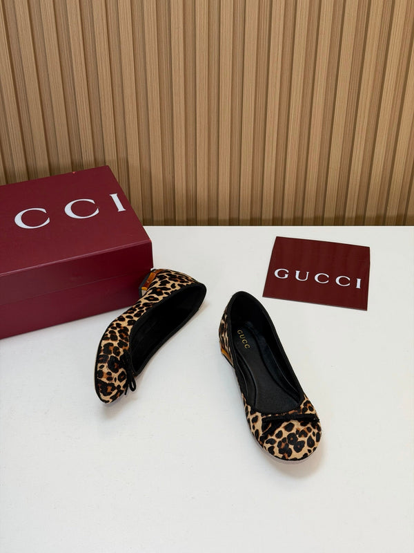 GG 26s Ballerina With Bamboo Flats Leopard Horsehair 997174