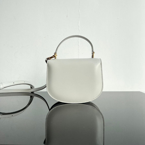 TRIOMPHE 15 White Calfskin Handbag
