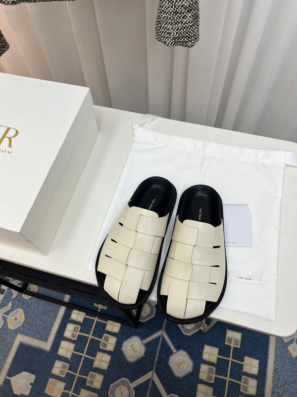 The Row Slide White Lambskin 707559