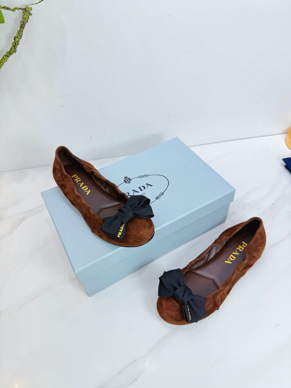 PRA 26SS Ballet Flat Brown Suede 592398