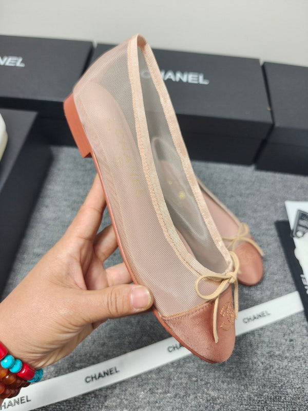 CC 26s Ballet Flat Pink Mesh Fabric Sheepskin 681979