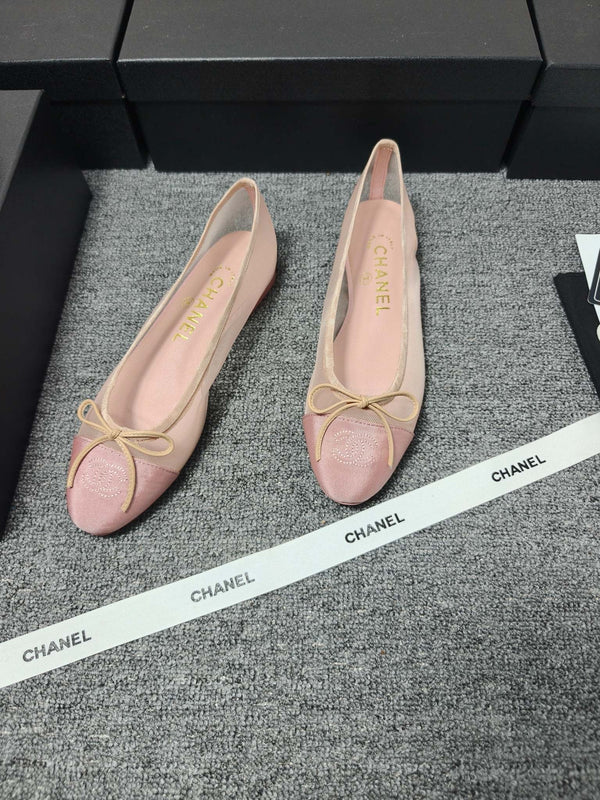 CC 26s Ballet Flat Light Pink Mesh Fabric Sheepskin 681981