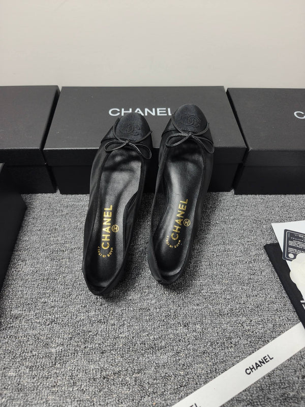 CC 26s Ballet Flat Black Mesh Fabric Sheepskin 681982