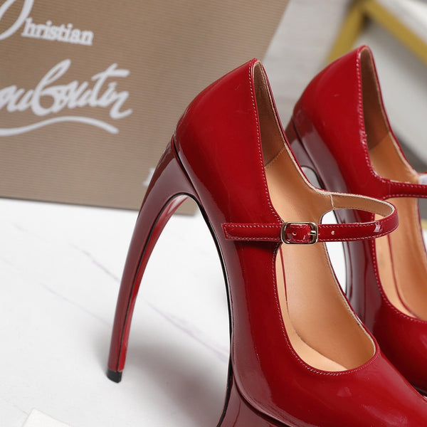 CL Matières Fécales Platform Pumps 15cm Red Patent Leather 637885