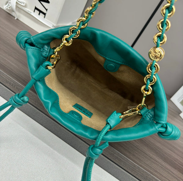 Loewe Flamenco Purse 23 Turquoise Blue Lambskin Ghw