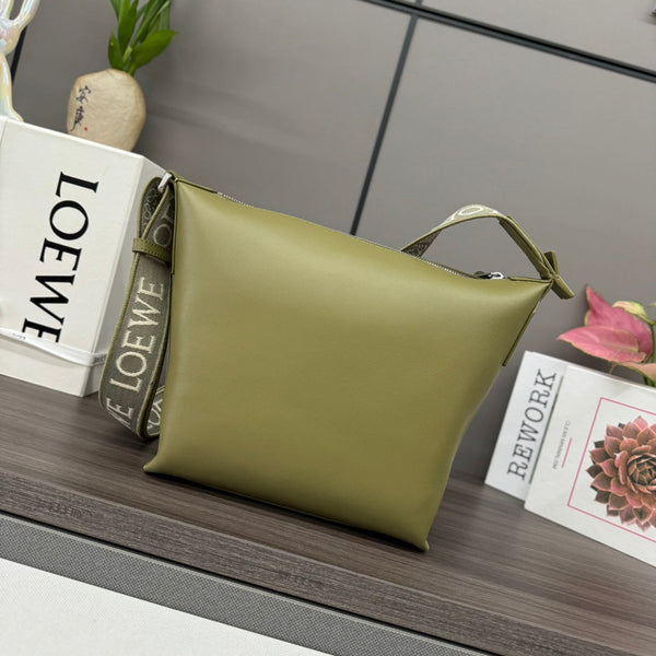 Loewe Small Cubi Crossbody Bag Olive Green Smooth Calfskin