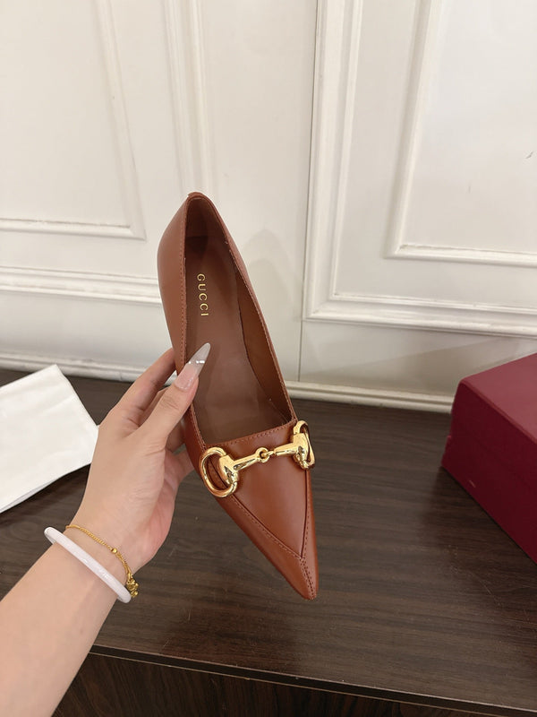 GG Boulevard Pumps 7.5cm Brown Leather 888853