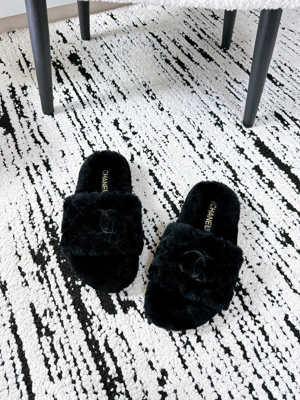 CC 25s Slippers 50mm Black Wool 433606