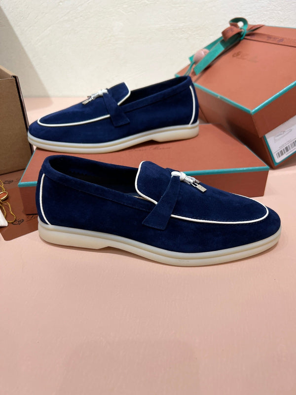 lp summer charm walk loafer blue white suede