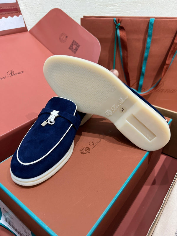 lp summer charm walk loafer blue white suede