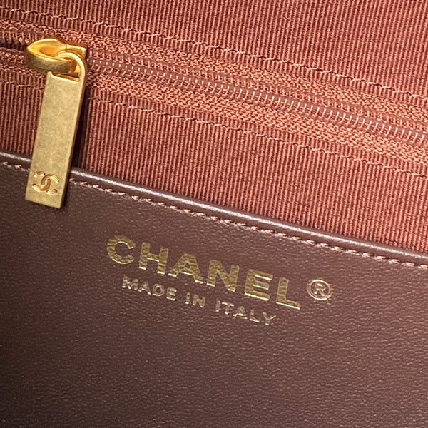 Chanel 2025 Hobo Bag 31cm Dark Brown Suede With Gold Hardware 320286