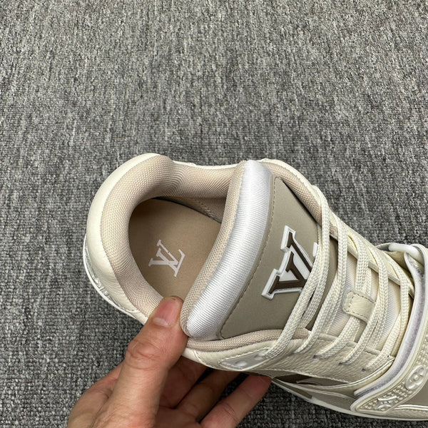 LV TRAINER WHITE MIX GREY MONOGRAM CALFSKIN