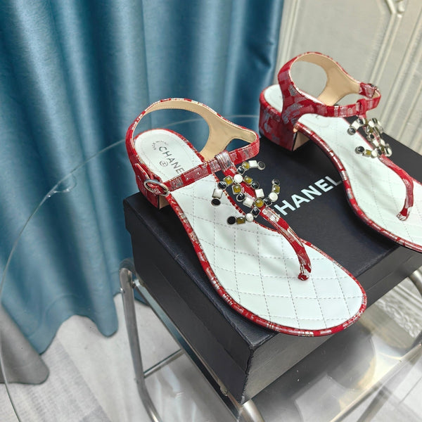 cc thong sandal 40 white calfskin