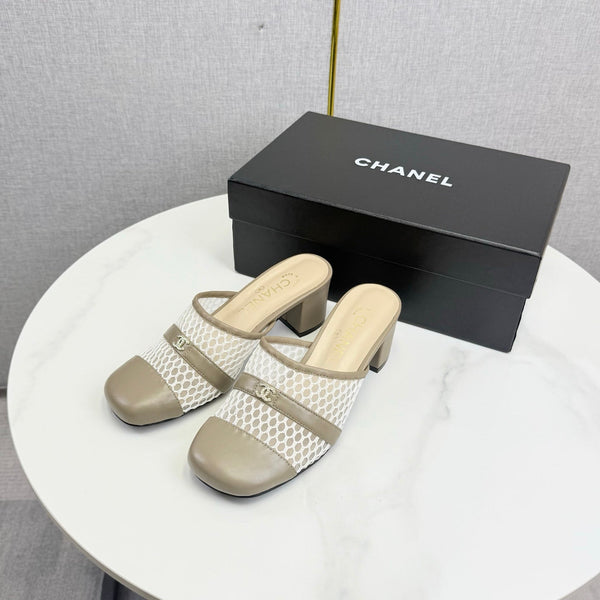 CC 26s Sandal 4.5cm Beige Mesh Sheepskin 639825