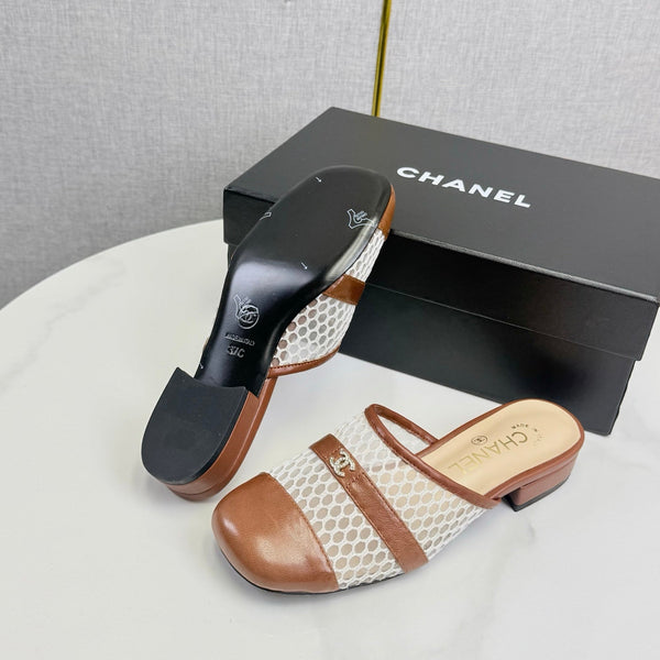 CC 26s Sandal Brown Beige Mesh Sheepskin 639829