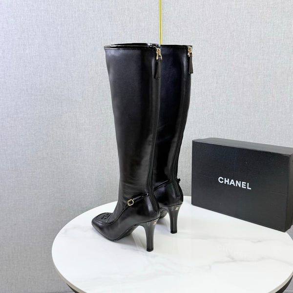 CC 26s Silhouette Long Boots Black Sheepskin 972807