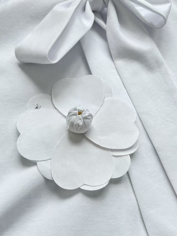 Chanel 2026 Bow Floral Vest White Cotton